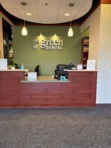 Reception area at Green Dental